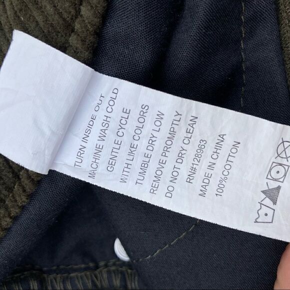 Indigo Rein, Olive Green Corduroy Mini Skirt, Fringe Hemline Junior’s Size 11 - Picture 5 of 9